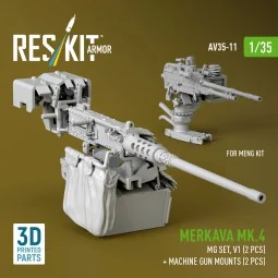 Merkava Mk.4 MG set, V.1 (2 pcs) + Machine gun mounts (2 pcs) (3D P...