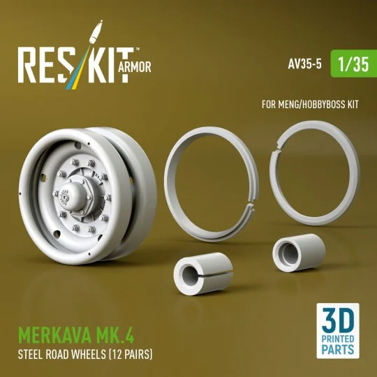 Merkava Mk.4 steel road wheels (12 pairs) (3D Printed) for Meng / H... Merkava Mk.4 steel road wheels (12 pairs) (3D Printed) for Meng / H...
