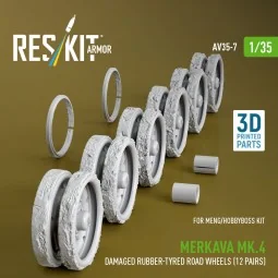 Merkava Mk.4 damaged rubber-tyred road wheels (12 pairs) (3D Printe... 2