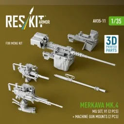 Merkava Mk.4 MG set, V.1 (2 pcs) + Machine gun mounts (2 pcs) (3D P... 2