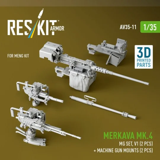 Merkava Mk.4 MG set, V.1 (2 pcs) + Machine gun mounts (2 pcs) (3D P... Merkava Mk.4 MG set, V.1 (2 pcs) + Machine gun mounts (2 pcs) (3D P...