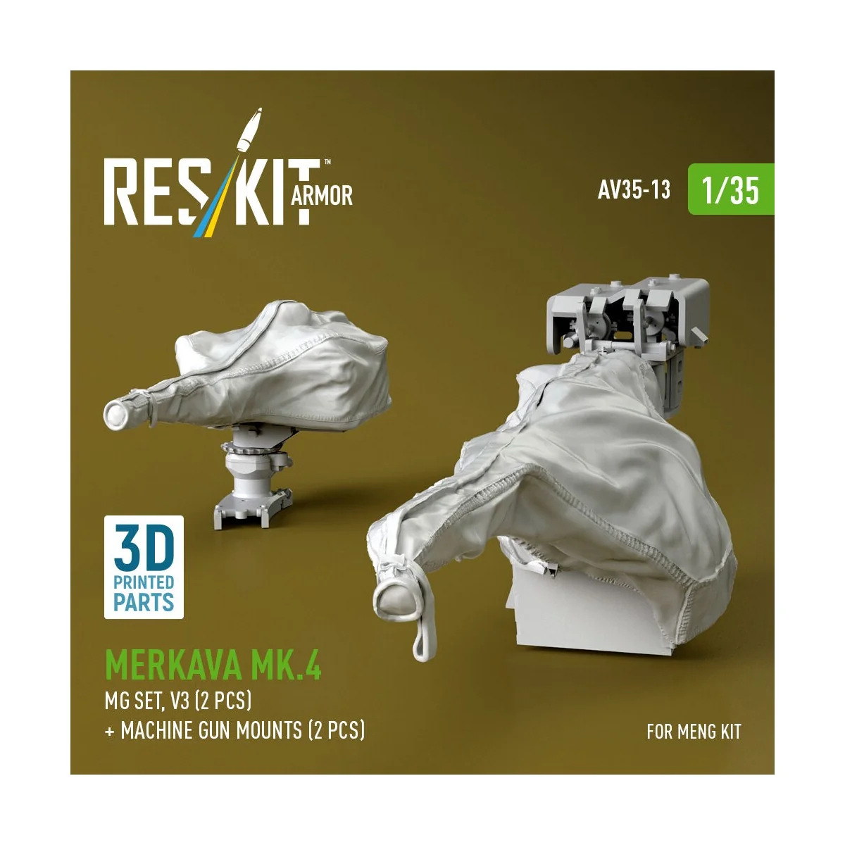 Merkava Mk.4 MG set, V.3 (2 pcs) + Machine gun mounts (2 pcs) (3D P... Merkava Mk.4 MG set, V.3 (2 pcs) + Machine gun mounts (2 pcs) (3D P...