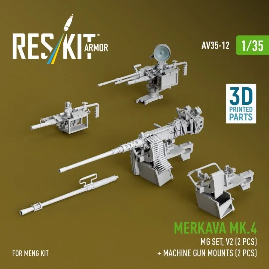Merkava Mk.4 MG set, V.2 (2 pcs) + Machine gun mounts (2 pcs) (3D P... Merkava Mk.4 MG set, V.2 (2 pcs) + Machine gun mounts (2 pcs) (3D P...