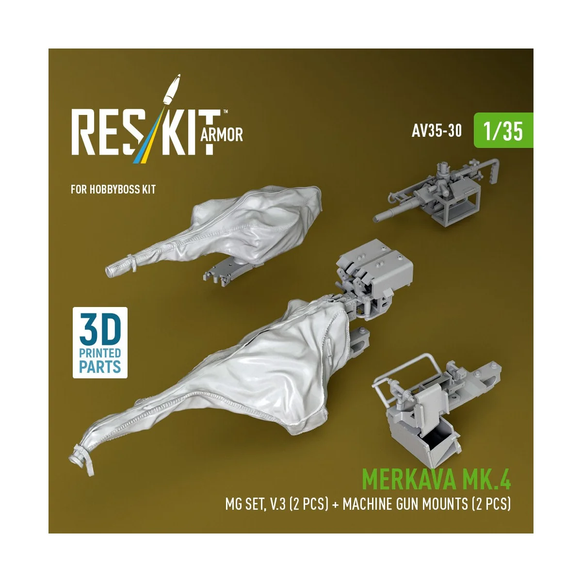 Merkava Mk.4 MG set, V.3 (2 pcs) + Machine gun mounts (2 pcs) (3D P... Merkava Mk.4 MG set, V.3 (2 pcs) + Machine gun mounts (2 pcs) (3D P...