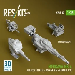 Merkava Mk.4 MG set, V.3 (2 pcs) + Machine gun mounts (2 pcs) (3D P... 2