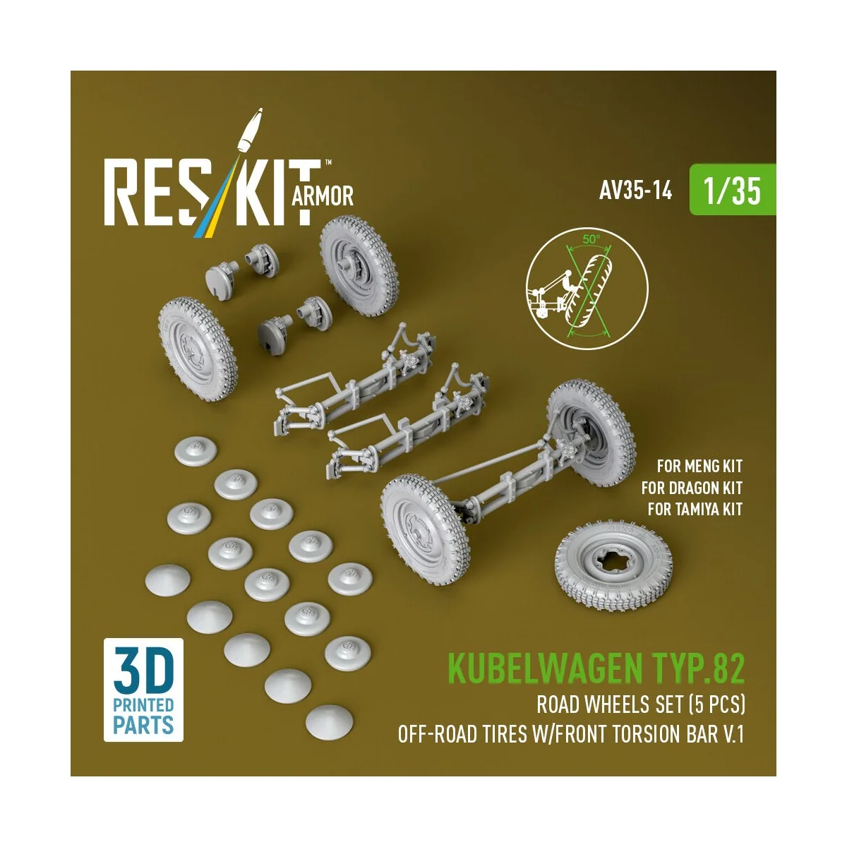 Kubelwagen typ.82 road wheels set (5 pcs) off-road tires w/front to... Kubelwagen typ.82 road wheels set (5 pcs) off-road tires w/front to...