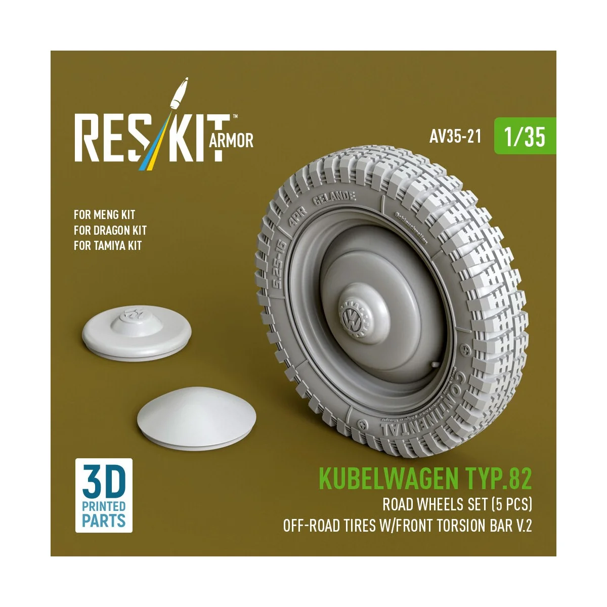 Kubelwagen typ.82 road wheels set (5 pcs) off-road tires w/front to... Kubelwagen typ.82 road wheels set (5 pcs) off-road tires w/front to...