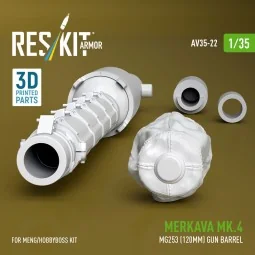 Merkava Mk.4 MG253 (120mm) gun barrel (3D Printed) for Meng / Hobby...