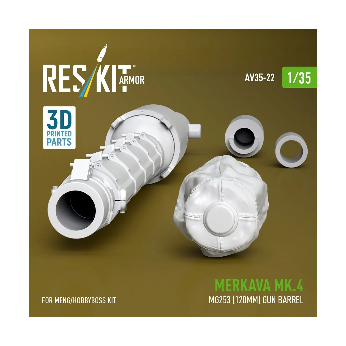 Merkava Mk.4 MG253 (120mm) gun barrel (3D Printed) for Meng / Hobby... Merkava Mk.4 MG253 (120mm) gun barrel (3D Printed) for Meng / Hobby...