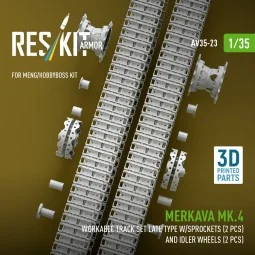 Merkava Mk.4 Workable track set late type w/Sprockets (2 pcs) and i...