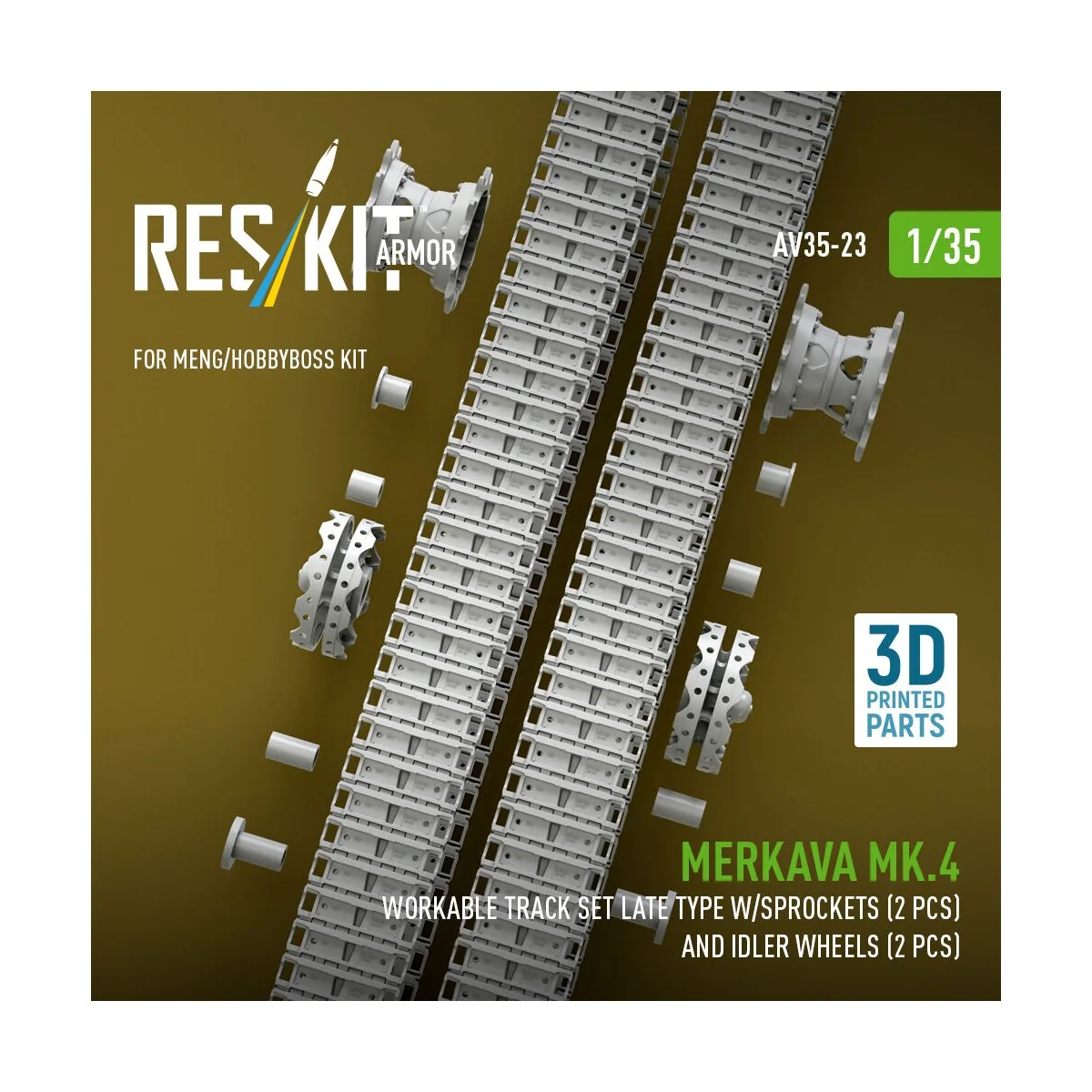 Merkava Mk.4 Workable track set late type w/Sprockets (2 pcs) and i... Merkava Mk.4 Workable track set late type w/Sprockets (2 pcs) and i...