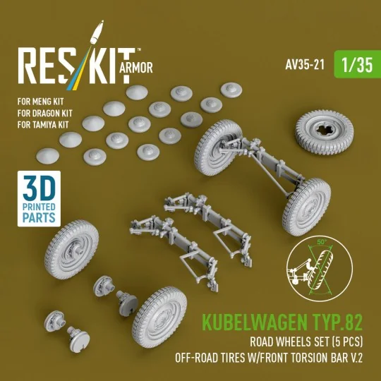 Kubelwagen typ.82 road wheels set (5 pcs) off-road tires w/front to... Kubelwagen typ.82 road wheels set (5 pcs) off-road tires w/front to...