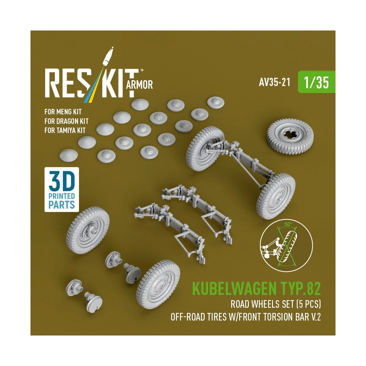 Kubelwagen typ.82 road wheels set (5 pcs) off-road tires w/front to... Kubelwagen typ.82 road wheels set (5 pcs) off-road tires w/front to...
