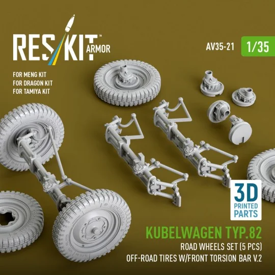 Kubelwagen typ.82 road wheels set (5 pcs) off-road tires w/front to... Kubelwagen typ.82 road wheels set (5 pcs) off-road tires w/front to...