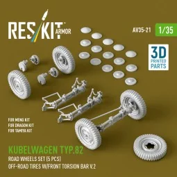 Kubelwagen typ.82 road wheels set (5 pcs) off-road tires w/front to... 2