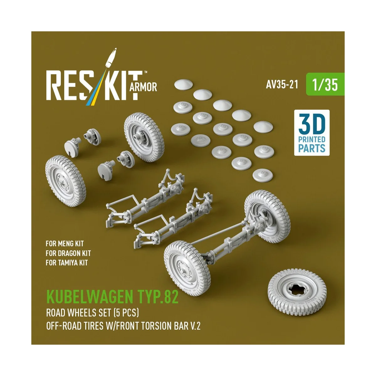 Kubelwagen typ.82 road wheels set (5 pcs) off-road tires w/front to... Kubelwagen typ.82 road wheels set (5 pcs) off-road tires w/front to...
