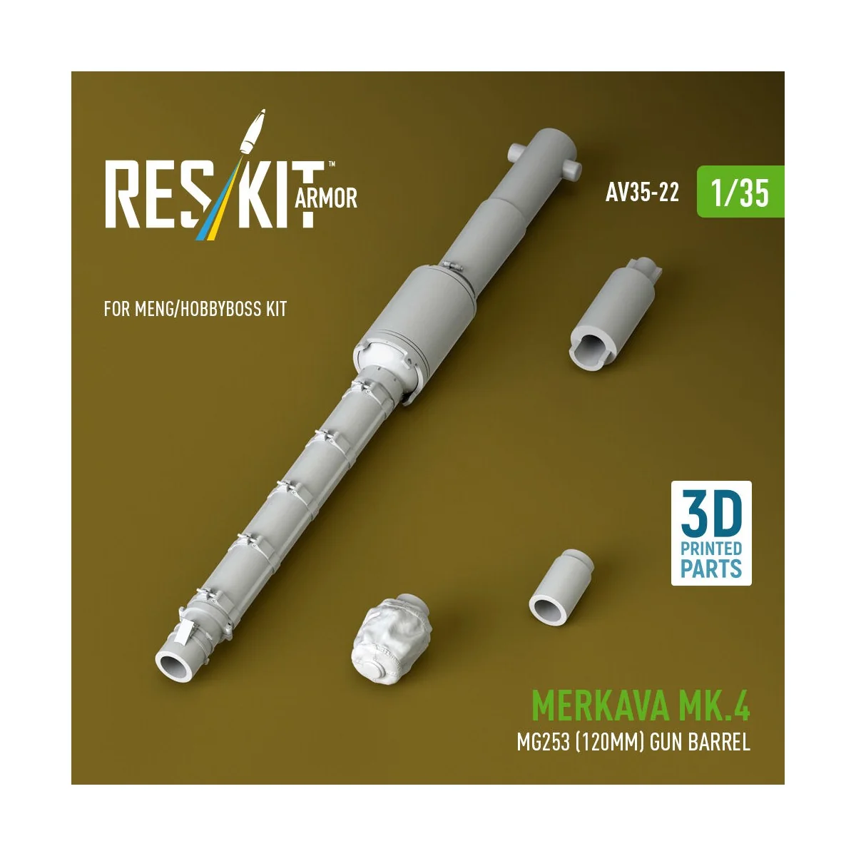 Merkava Mk.4 MG253 (120mm) gun barrel (3D Printed) for Meng / Hobby... Merkava Mk.4 MG253 (120mm) gun barrel (3D Printed) for Meng / Hobby...