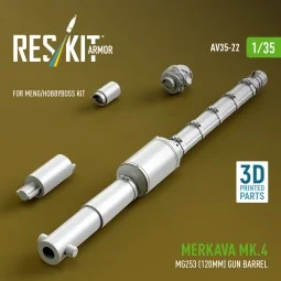 Merkava Mk.4 MG253 (120mm) gun barrel (3D Printed) for Meng / Hobby... 2