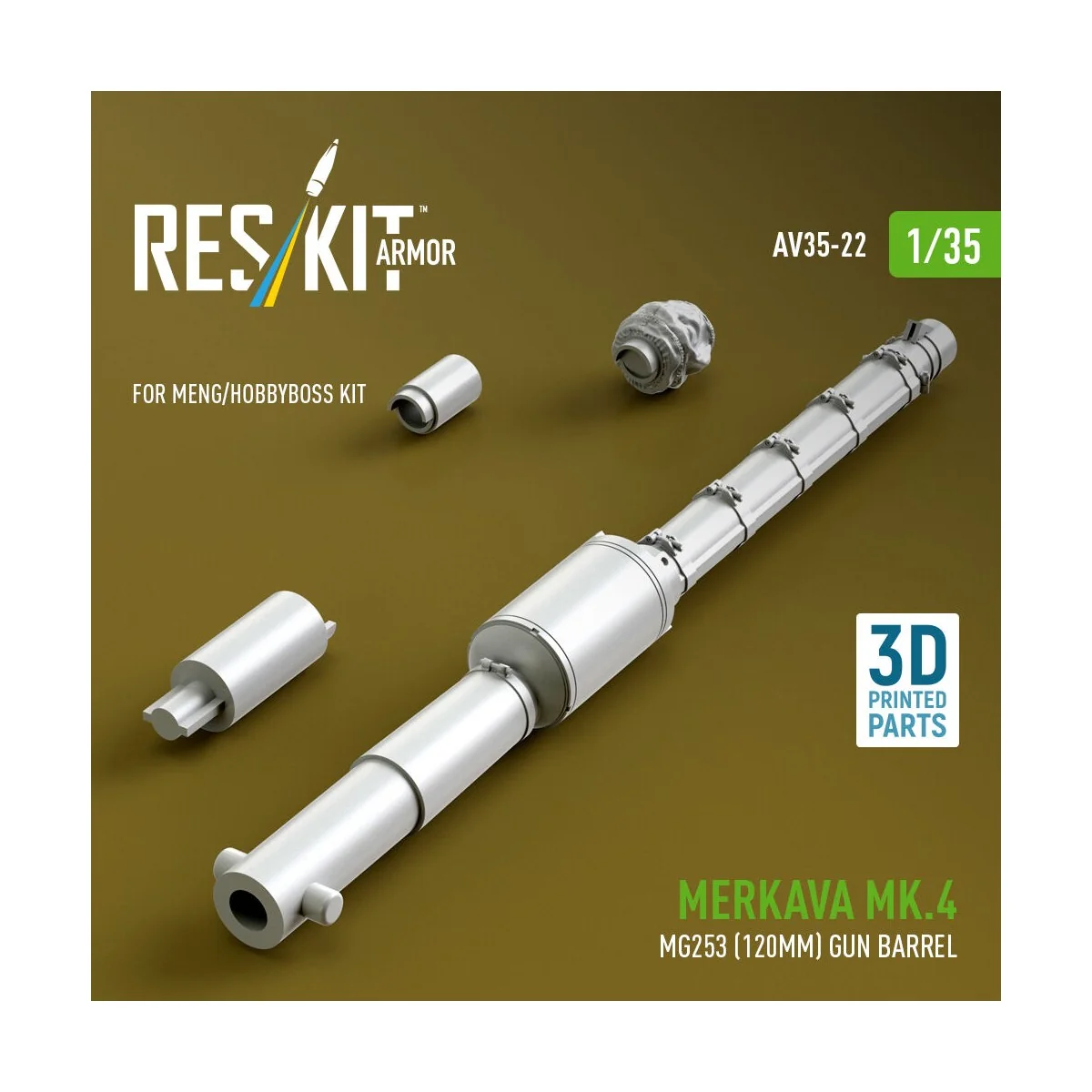 Merkava Mk.4 MG253 (120mm) gun barrel (3D Printed) for Meng / Hobby... Merkava Mk.4 MG253 (120mm) gun barrel (3D Printed) for Meng / Hobby...