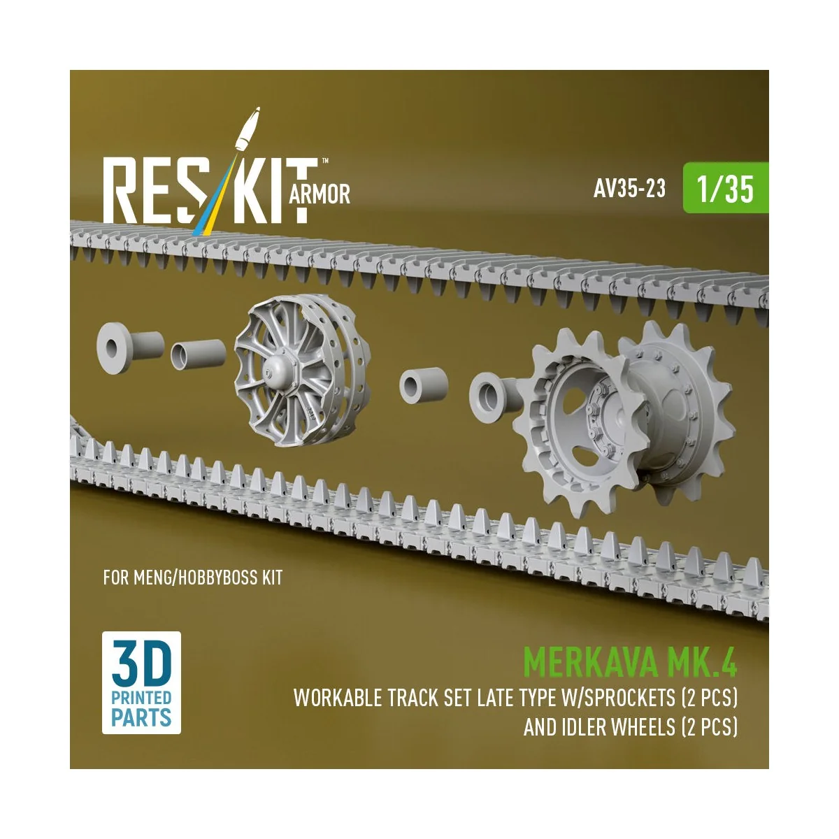 Merkava Mk.4 Workable track set late type w/Sprockets (2 pcs) and i... Merkava Mk.4 Workable track set late type w/Sprockets (2 pcs) and i...