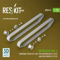 Merkava Mk.4 Workable track set late type w/Sprockets (2 pcs) and i...