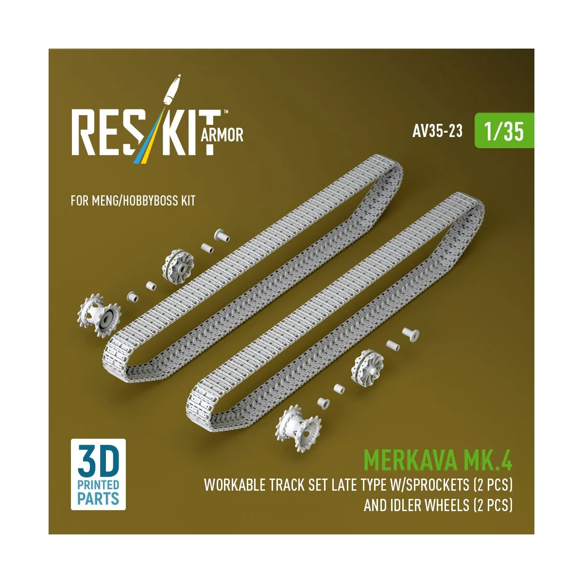 Merkava Mk.4 Workable track set late type w/Sprockets (2 pcs) and i... Merkava Mk.4 Workable track set late type w/Sprockets (2 pcs) and i...
