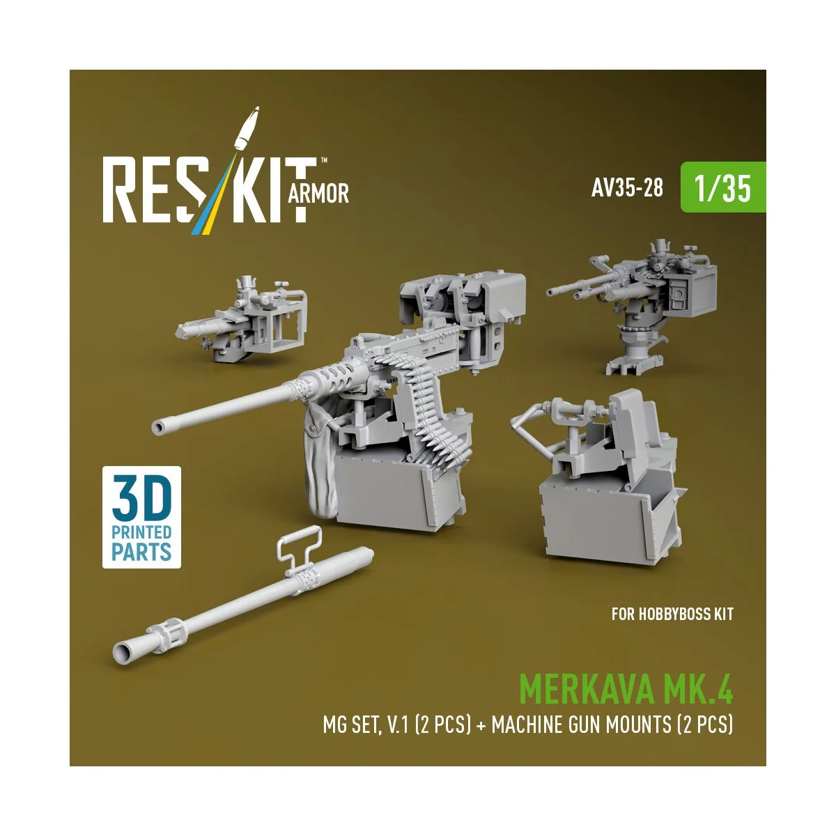 Merkava Mk.4 MG set, V.1 (2 pcs) + Machine gun mounts (2 pcs) (3D P... Merkava Mk.4 MG set, V.1 (2 pcs) + Machine gun mounts (2 pcs) (3D P...