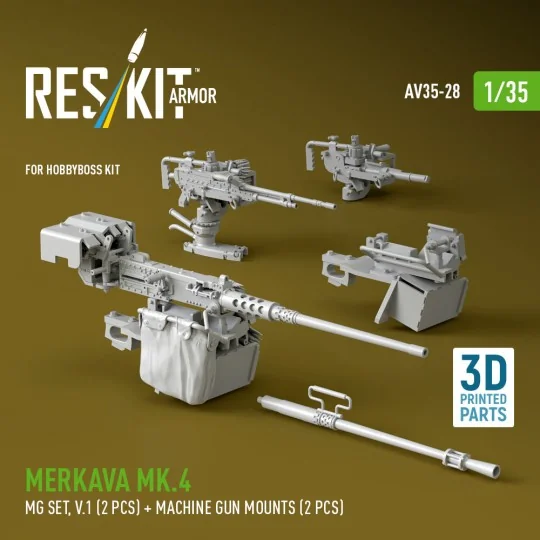 Merkava Mk.4 MG set, V.1 (2 pcs) + Machine gun mounts (2 pcs) (3D P... Merkava Mk.4 MG set, V.1 (2 pcs) + Machine gun mounts (2 pcs) (3D P...