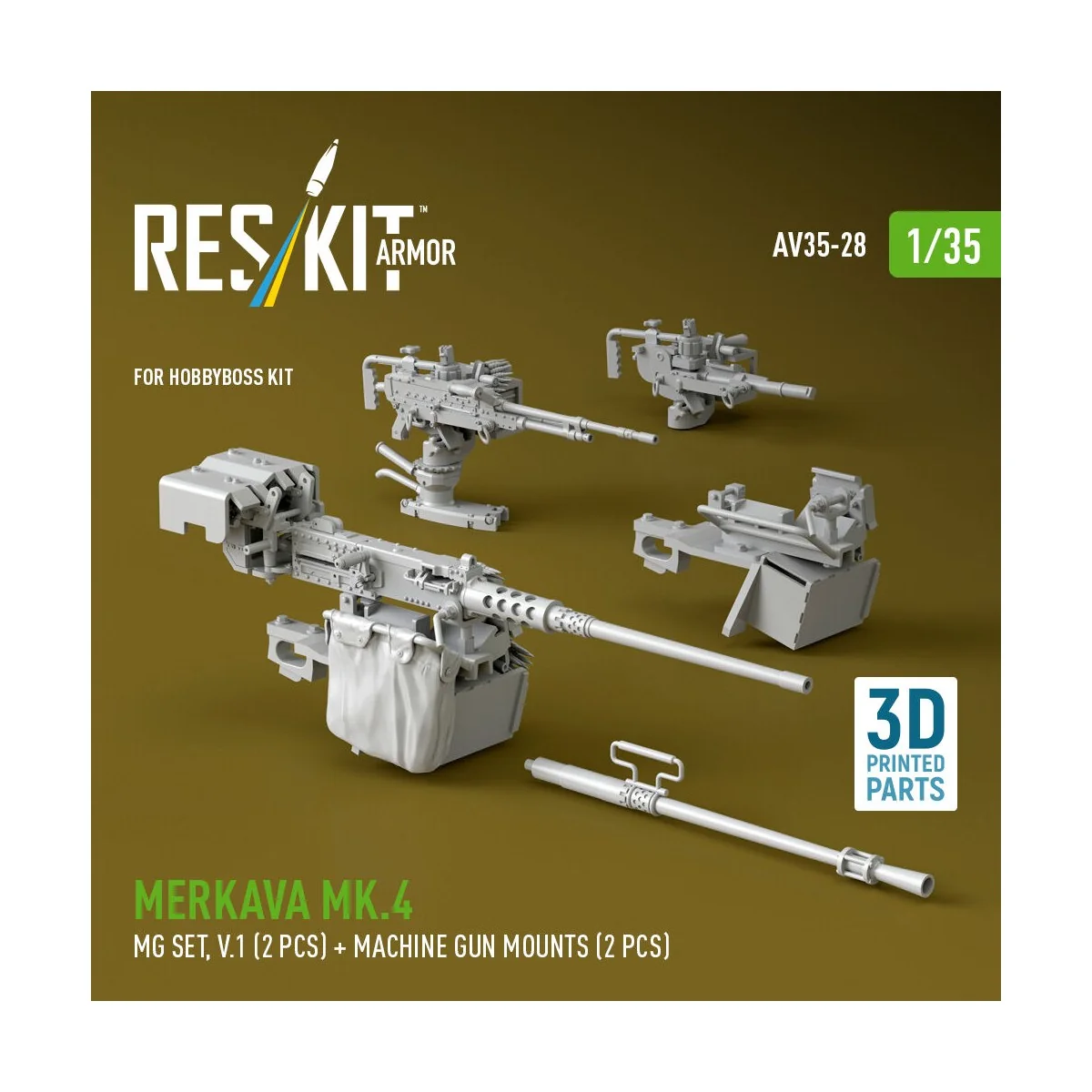 Merkava Mk.4 MG set, V.1 (2 pcs) + Machine gun mounts (2 pcs) (3D P... Merkava Mk.4 MG set, V.1 (2 pcs) + Machine gun mounts (2 pcs) (3D P...