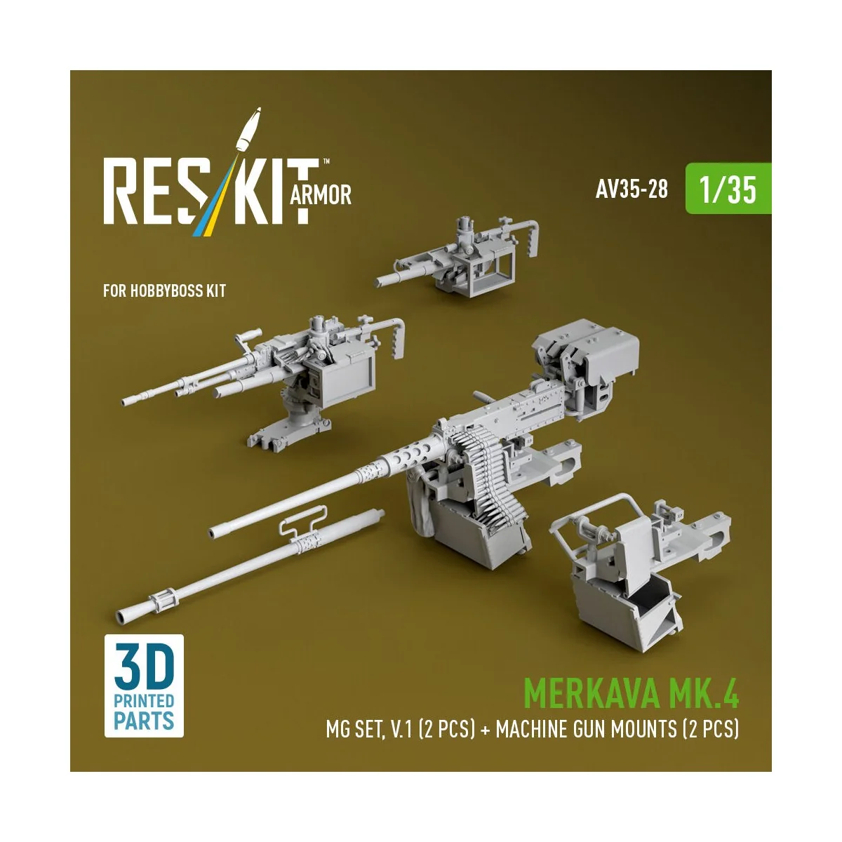 Merkava Mk.4 MG set, V.1 (2 pcs) + Machine gun mounts (2 pcs) (3D P... Merkava Mk.4 MG set, V.1 (2 pcs) + Machine gun mounts (2 pcs) (3D P...