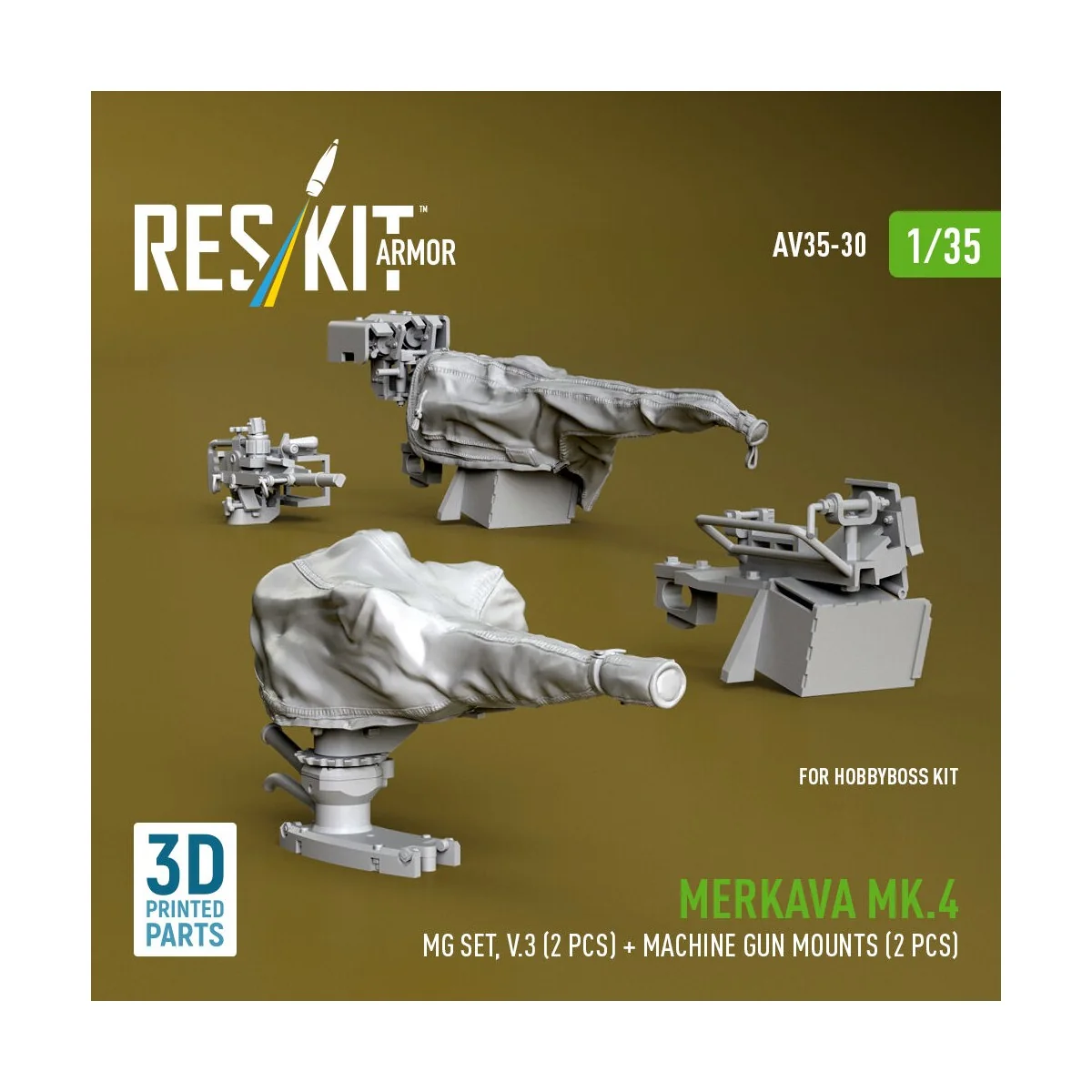 Merkava Mk.4 MG set, V.3 (2 pcs) + Machine gun mounts (2 pcs) (3D P... Merkava Mk.4 MG set, V.3 (2 pcs) + Machine gun mounts (2 pcs) (3D P...