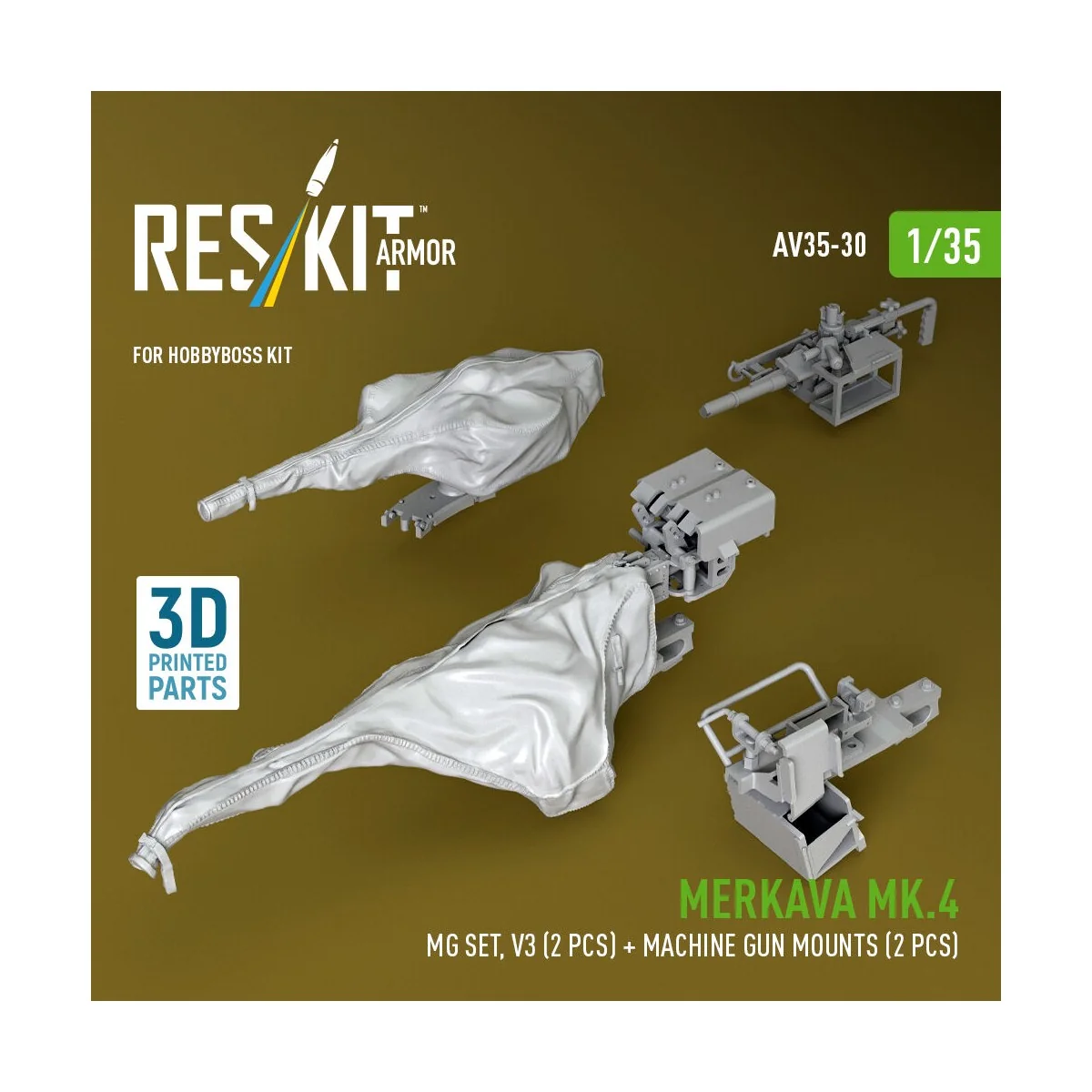 Merkava Mk.4 MG set, V.3 (2 pcs) + Machine gun mounts (2 pcs) (3D P... Merkava Mk.4 MG set, V.3 (2 pcs) + Machine gun mounts (2 pcs) (3D P...