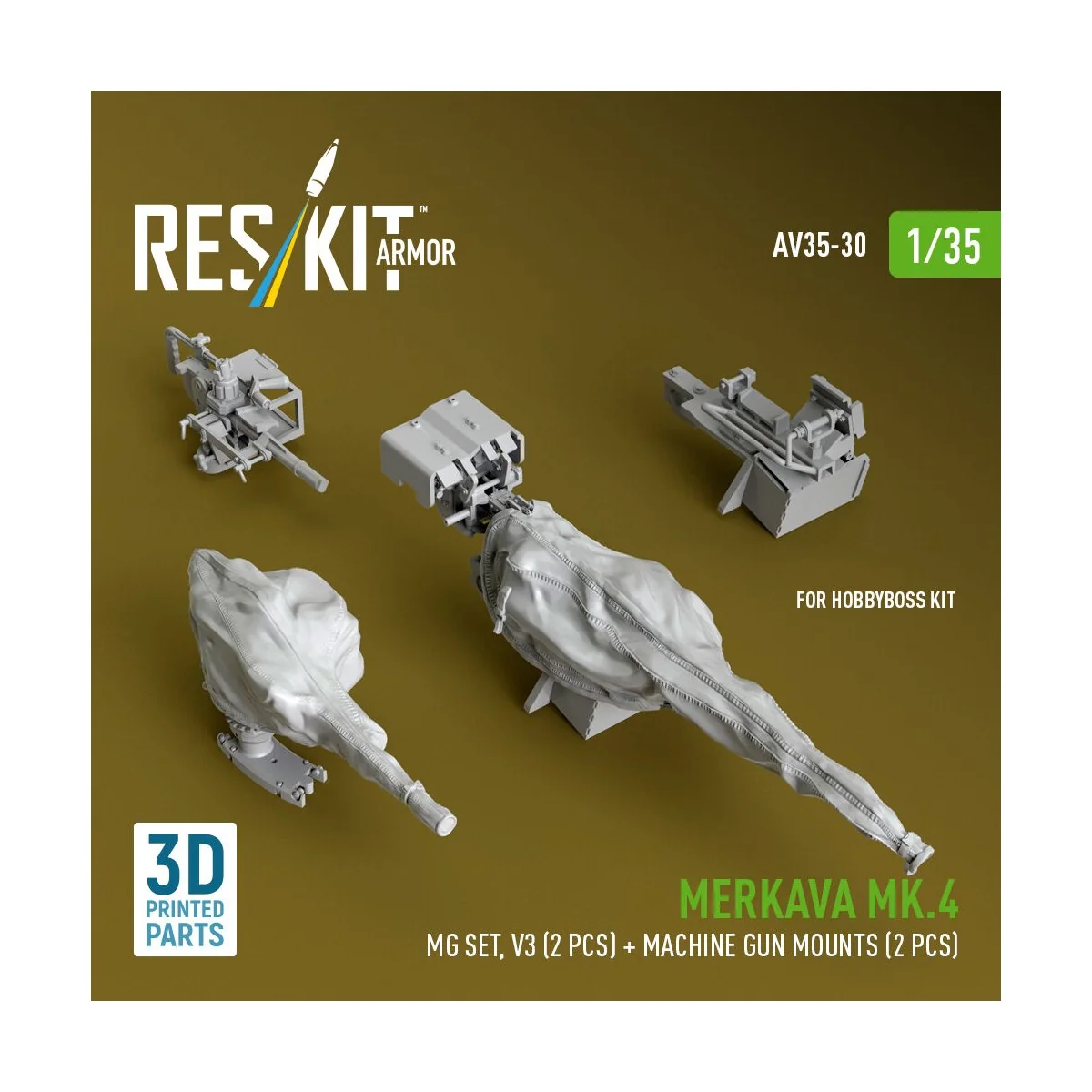 Merkava Mk.4 MG set, V.3 (2 pcs) + Machine gun mounts (2 pcs) (3D P... Merkava Mk.4 MG set, V.3 (2 pcs) + Machine gun mounts (2 pcs) (3D P...