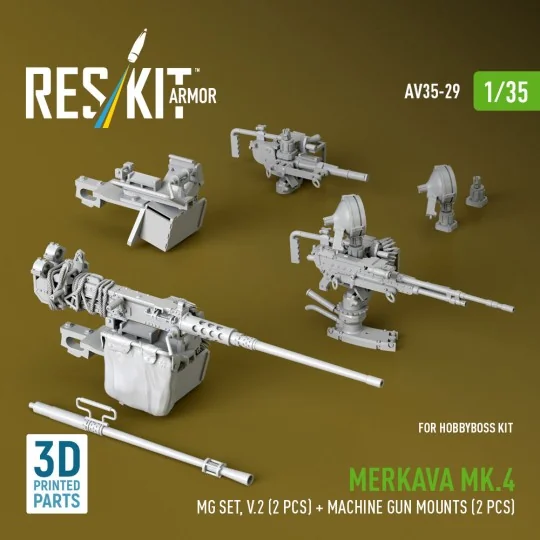 Merkava Mk.4 MG set, V.2 (2 pcs) + Machine gun mounts (2 pcs) (3D P... Merkava Mk.4 MG set, V.2 (2 pcs) + Machine gun mounts (2 pcs) (3D P...