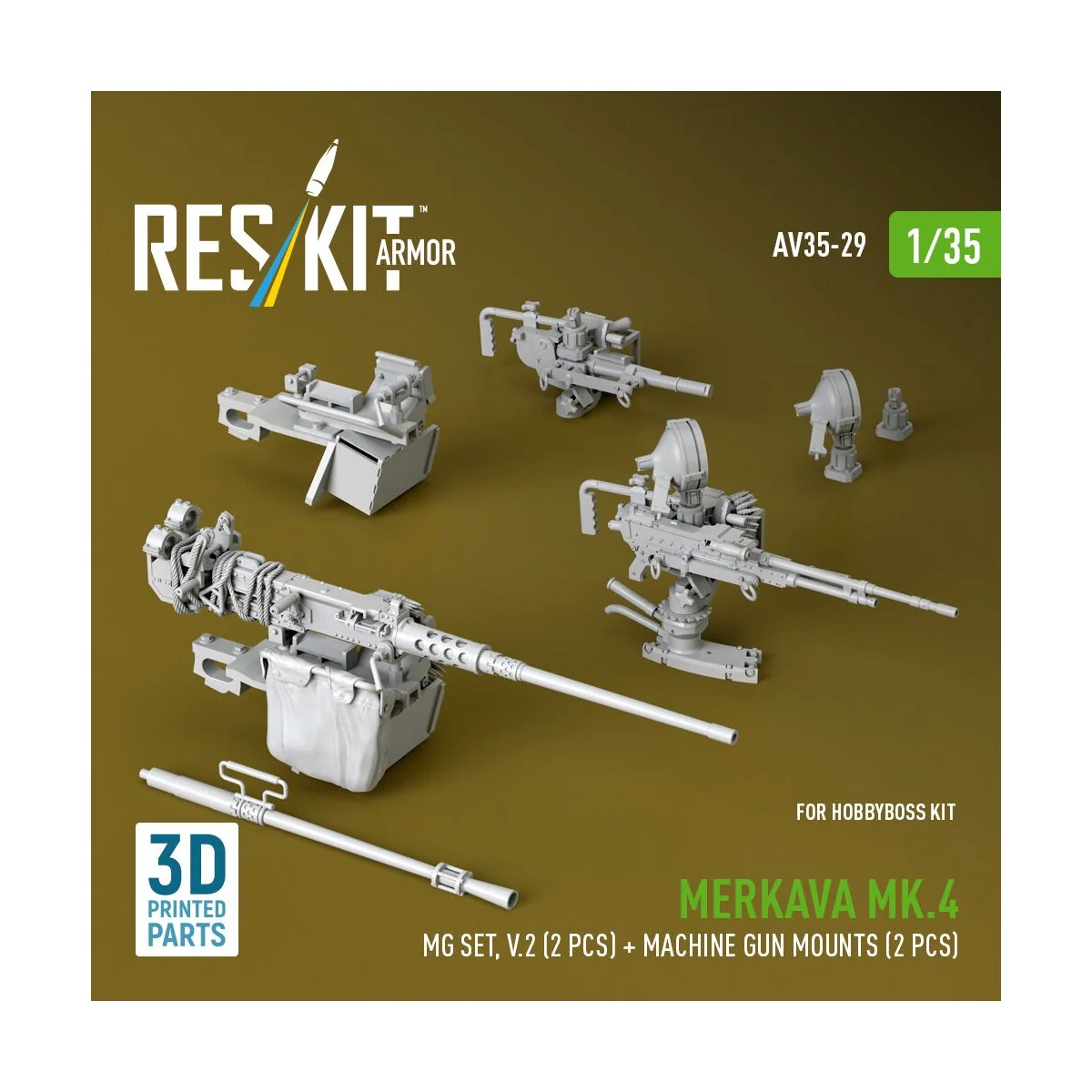 Merkava Mk.4 MG set, V.2 (2 pcs) + Machine gun mounts (2 pcs) (3D P... Merkava Mk.4 MG set, V.2 (2 pcs) + Machine gun mounts (2 pcs) (3D P...
