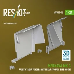 Merkava Mk.3 Front n' Rear fenders with Rear stowage bins (open) (3...