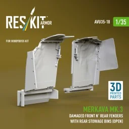 Merkava Mk.3 Damaged Front n' Rear fenders with Rear stowage bins (...