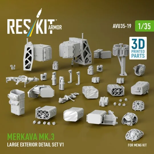 Merkava Mk.3 large exterior detail set V1 (3D Printed) for Meng, 1/... Merkava Mk.3 large exterior detail set V1 (3D Printed) for Meng, 1/...