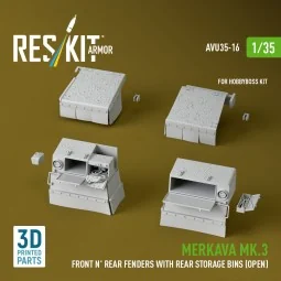 Merkava Mk.3 Front n' Rear fenders with Rear stowage bins (open) (3...