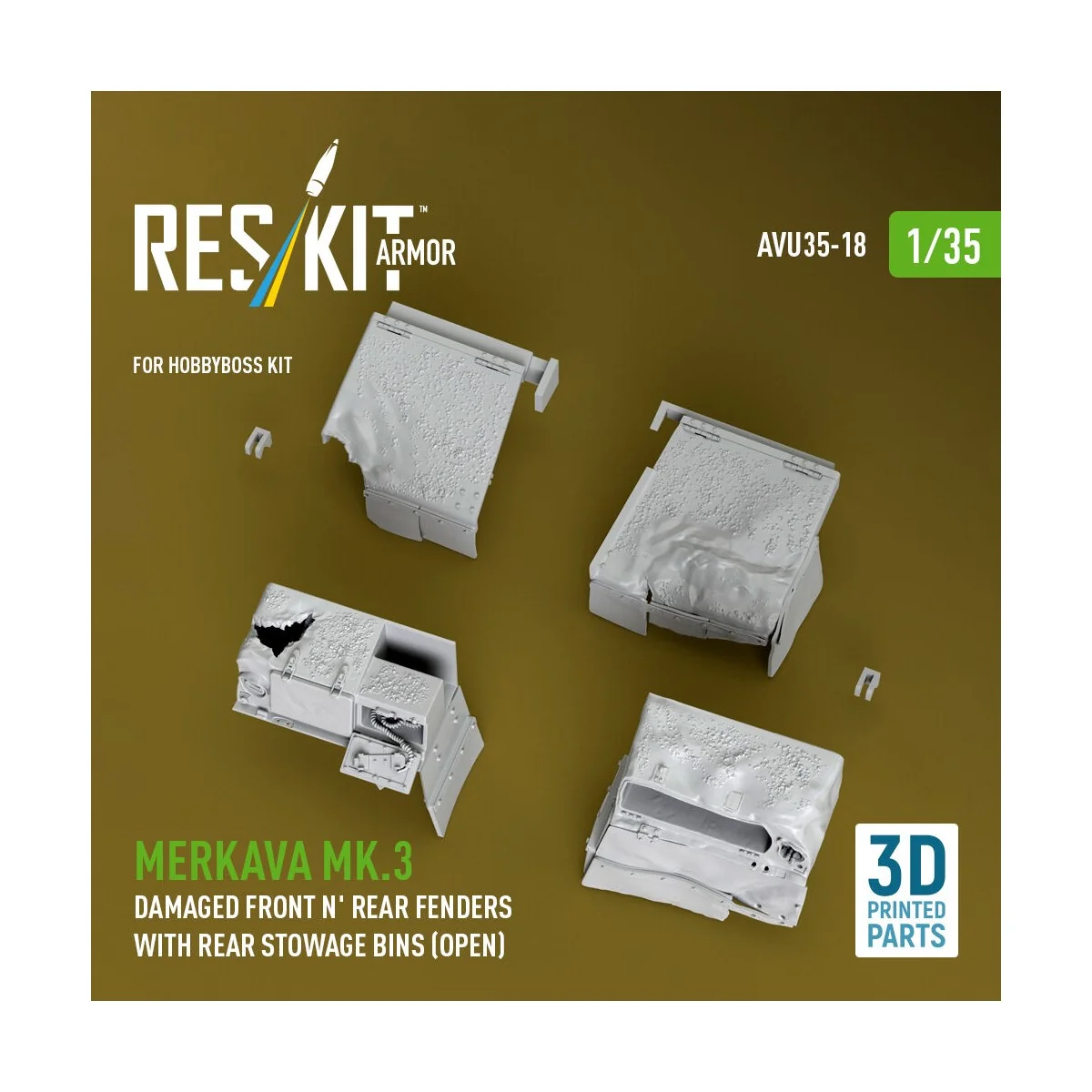 Merkava Mk.3 Damaged Front n' Rear fenders with Rear stowage bins (... Merkava Mk.3 Damaged Front n' Rear fenders with Rear stowage bins (...