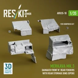 Merkava Mk.3 Damaged Front n' Rear fenders with Rear stowage bins (...