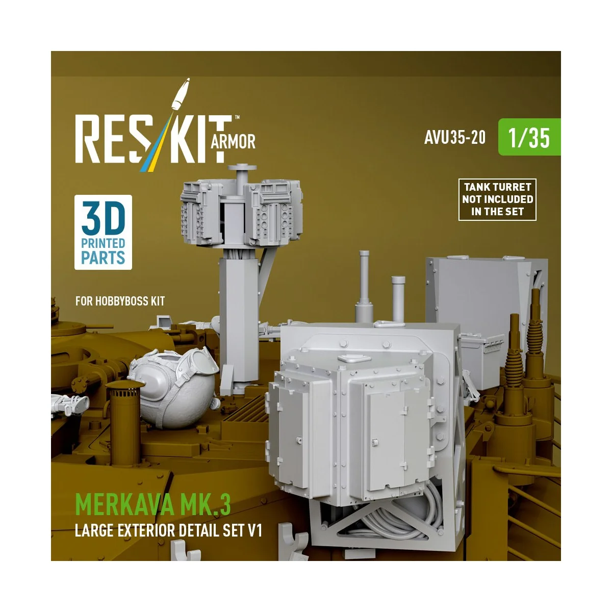 Merkava Mk.3 large exterior detail set V1 (3D Printed) for Hobby Bo... Merkava Mk.3 large exterior detail set V1 (3D Printed) for Hobby Bo...