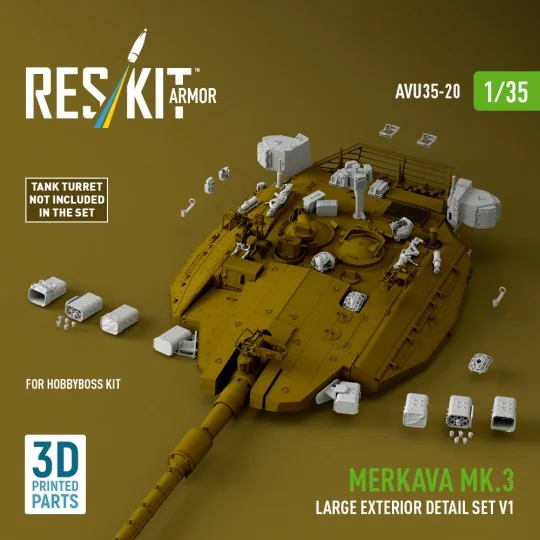 Merkava Mk.3 large exterior detail set V1 (3D Printed) for Hobby Bo... Merkava Mk.3 large exterior detail set V1 (3D Printed) for Hobby Bo...