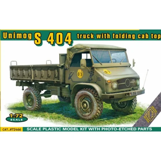 Unimog S 404 truck with folding cab top, 1/72 - ACE ACE72466 Unimog S 404 truck with folding cab top, 1/72 - ACE ACE72466