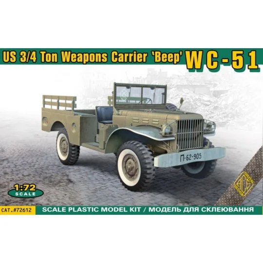 WC-51 U.S. 3/4 ton weapons carrier 'Beep', 1/72 - ACE ACE72612 WC-51 U.S. 3/4 ton weapons carrier 'Beep', 1/72 - ACE ACE72612
