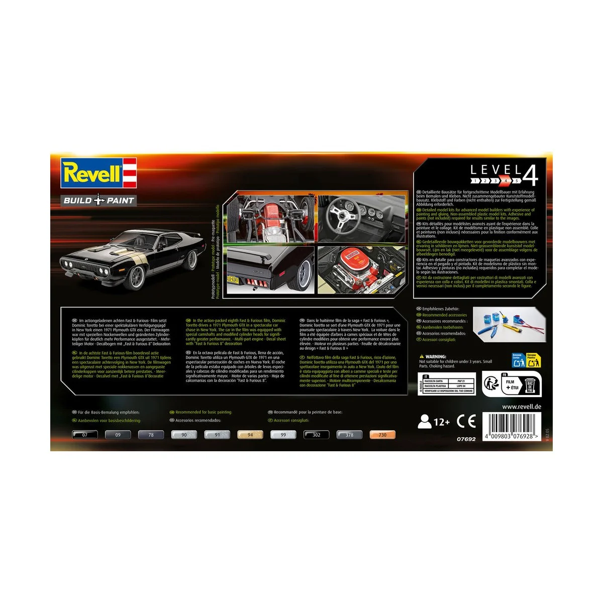 Fast & Furious - Dominic's 1971 Plymouth GTX, 1/24 - Revell 7692 Fast & Furious - Dominic's 1971 Plymouth GTX, 1/24 - Revell 7692