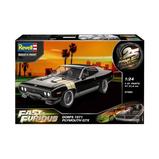 Fast & Furious - Dominic's 1971 Plymouth GTX, 1/24 - Revell 7692 Fast & Furious - Dominic's 1971 Plymouth GTX, 1/24 - Revell 7692