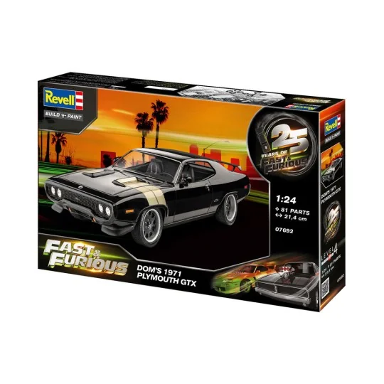 Fast & Furious - Dominic's 1971 Plymouth GTX, 1/24 - Revell 7692 Fast & Furious - Dominic's 1971 Plymouth GTX, 1/24 - Revell 7692