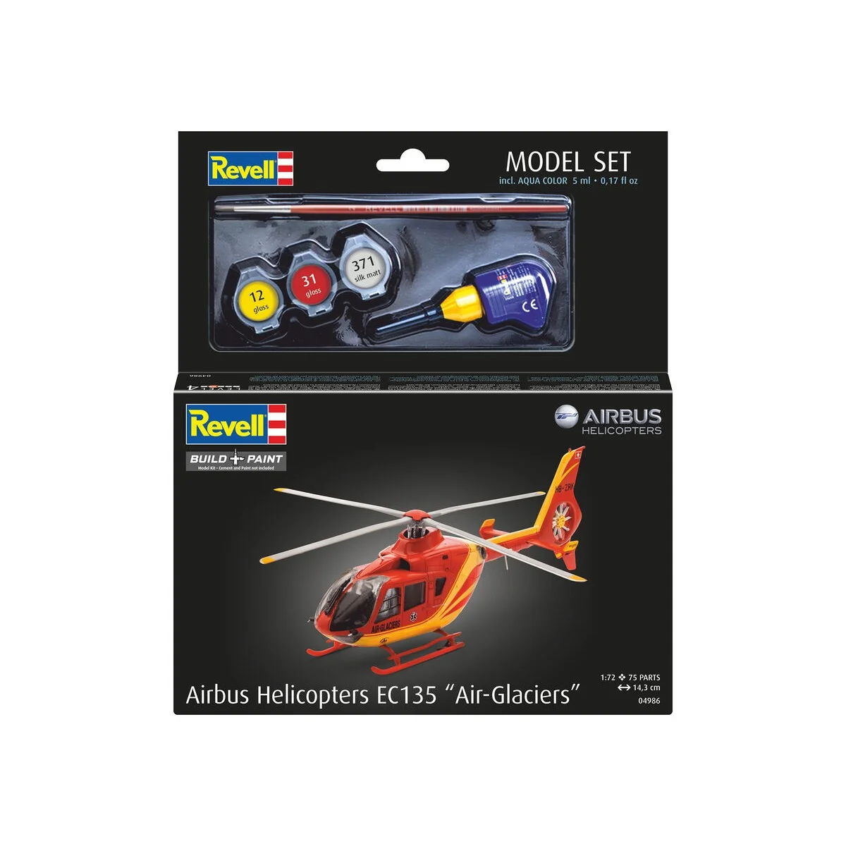 Model Set EC135 AIR-GLACIERS, 1/72 - Revell 64986 Model Set EC135 AIR-GLACIERS, 1/72 - Revell 64986