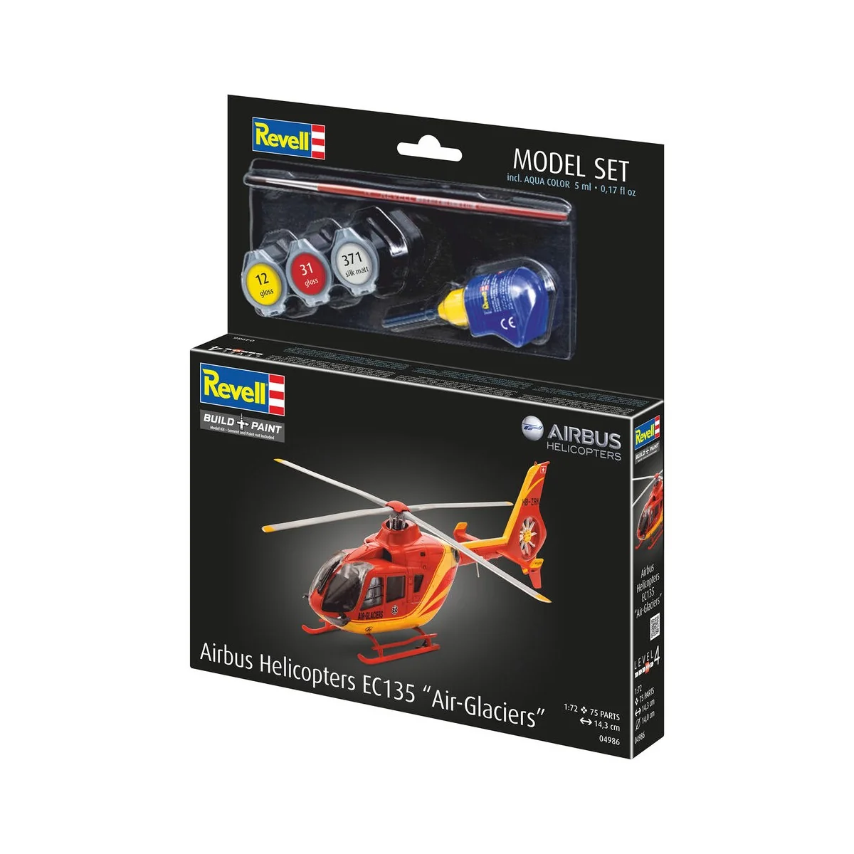 Model Set EC135 AIR-GLACIERS, 1/72 - Revell 64986 Model Set EC135 AIR-GLACIERS, 1/72 - Revell 64986